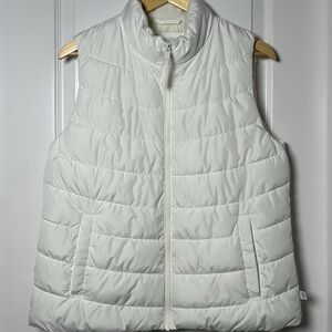 Gap White Cold Control Recycled Polyester Puffer Vest Clean Vanilla Girl Style